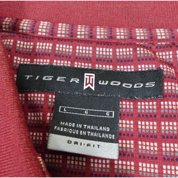 Nike Golf Tiger Woods Collection Polo Shirt Men L Burgundy Performance Stretch‎ - Picture 4 of 11